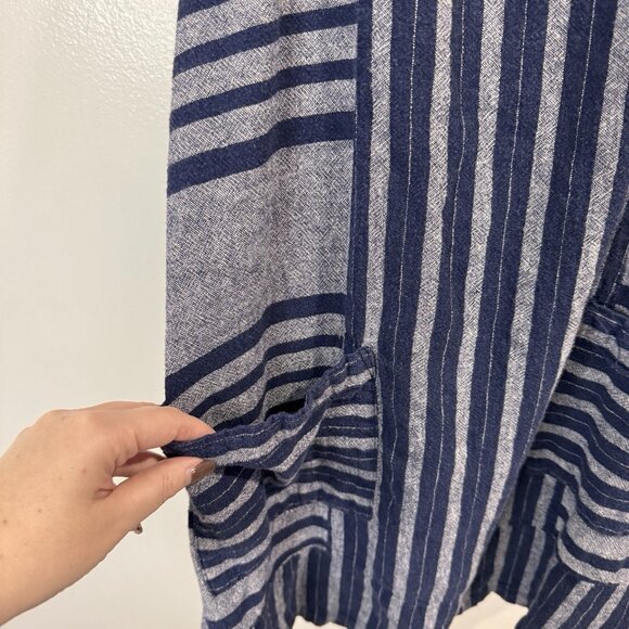 Old Navy Tank Top Dress L Shift Linen Blend Blue Pockets Boho Festival Hippie - Picture 4 of 11